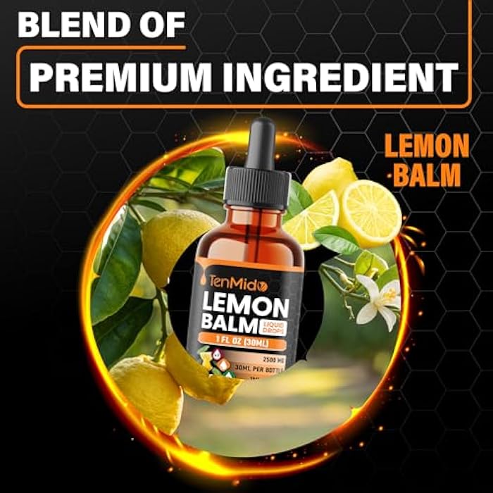 Tenmido Lemon Balm Tincture 2500mg - Herbal Extract Liquid Supplement | Alcohol-Free, Vegan, Non-GMO - 30ml 1 Fl Oz - Image 4
