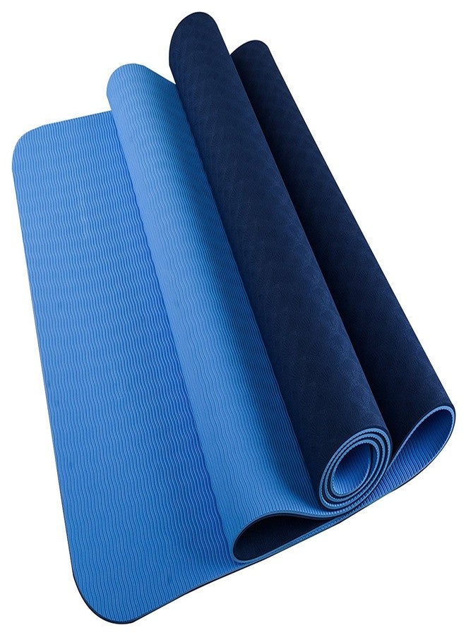 Kobo 6 mm Yoga Exercise Fitness Workout Non Slip Mat 183cm x 61cm x 0.6cm - 6mm Thick Dual Tone Sticky Mat - Image 2