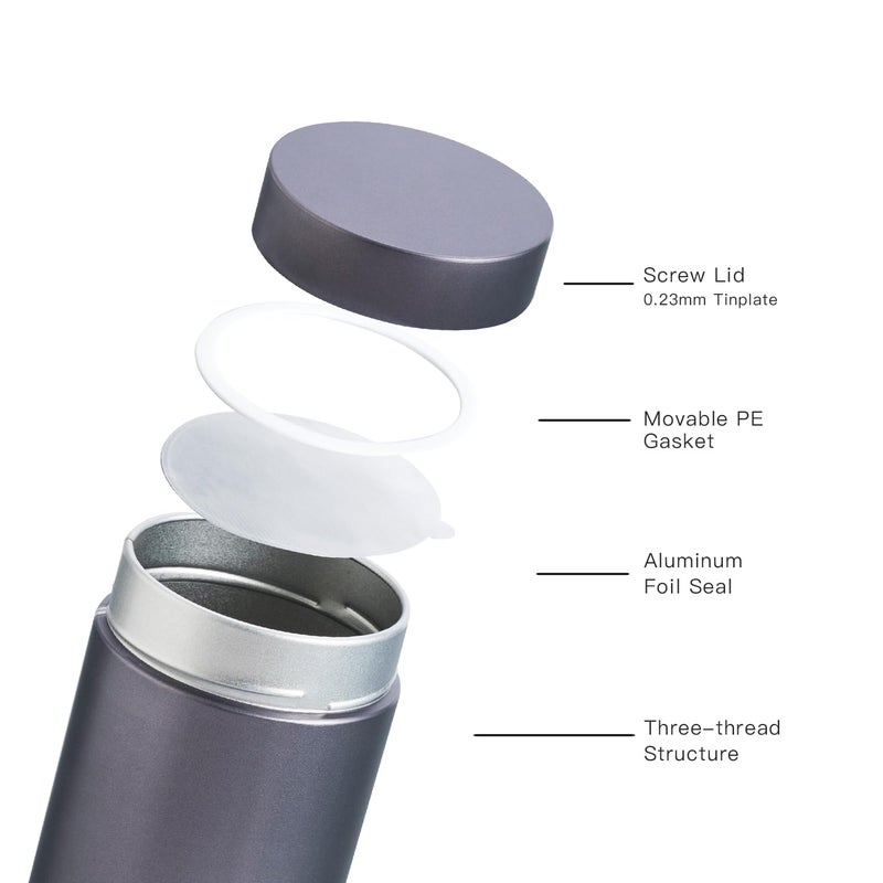 Tianhui 3 Packs Tea Tin Canister for Loose Tea Metal Tea Canister 9 oz 15 oz Round Tin Can for Coffee Beans Tea Container for Kitchen Storage Sugar Matcha Spice Powder (Mint Green, L_2.95x4.92) - Image 5