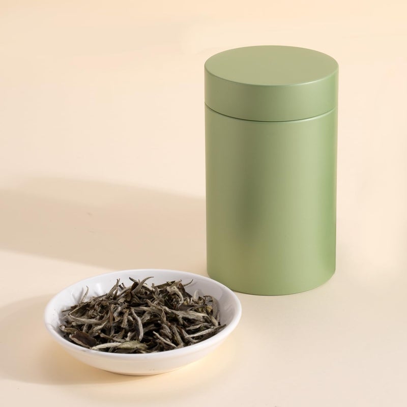 Tianhui 3 Packs Tea Tin Canister for Loose Tea Metal Tea Canister 9 oz 15 oz Round Tin Can for Coffee Beans Tea Container for Kitchen Storage Sugar Matcha Spice Powder (Mint Green, L_2.95x4.92) - Image 2