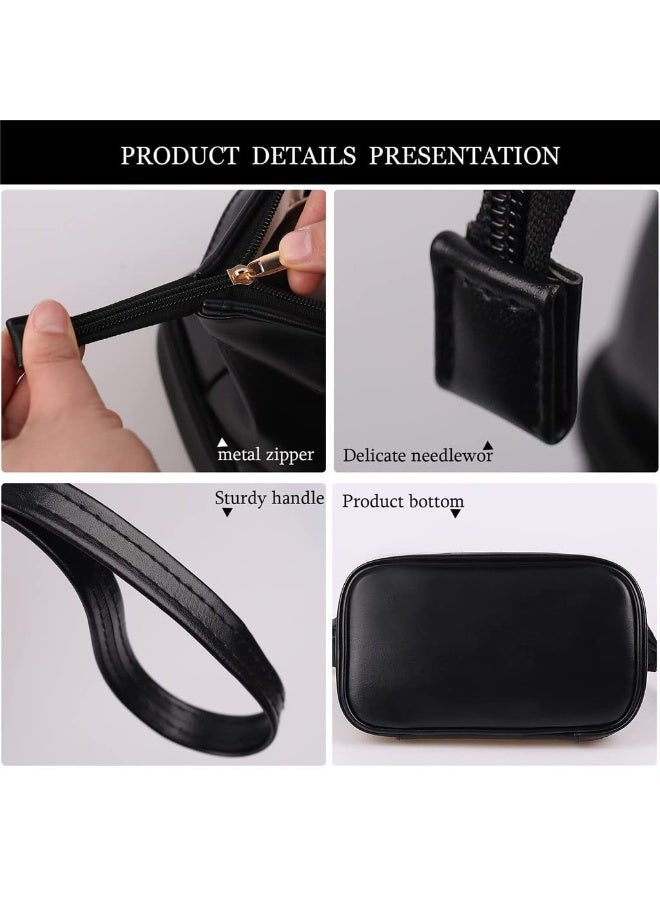 Bukela Cloud Makeup Bag – Double-Layer, Elegant Black, Cosmetic Organizer, Large Capacity - Image 2