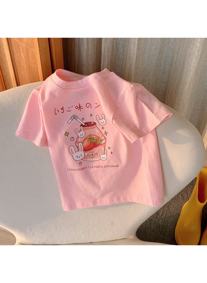 Children's T-shirt Short-sleeved Kidsren's Half-sleeved Girls' Korean Style Baby Tops Fashionable Trendy New Boys' Summer Clothes