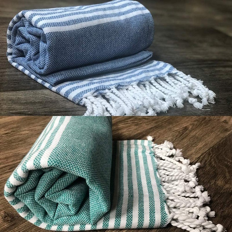 ROSSLYN Bath/Beach Towel Ultra Soft, Absorbent & Quick Dry Towel for Bath, Beach, Pool, Travel, Spa and Yoga 76x152 cm Set of 2 (Blue Green) - Image 1