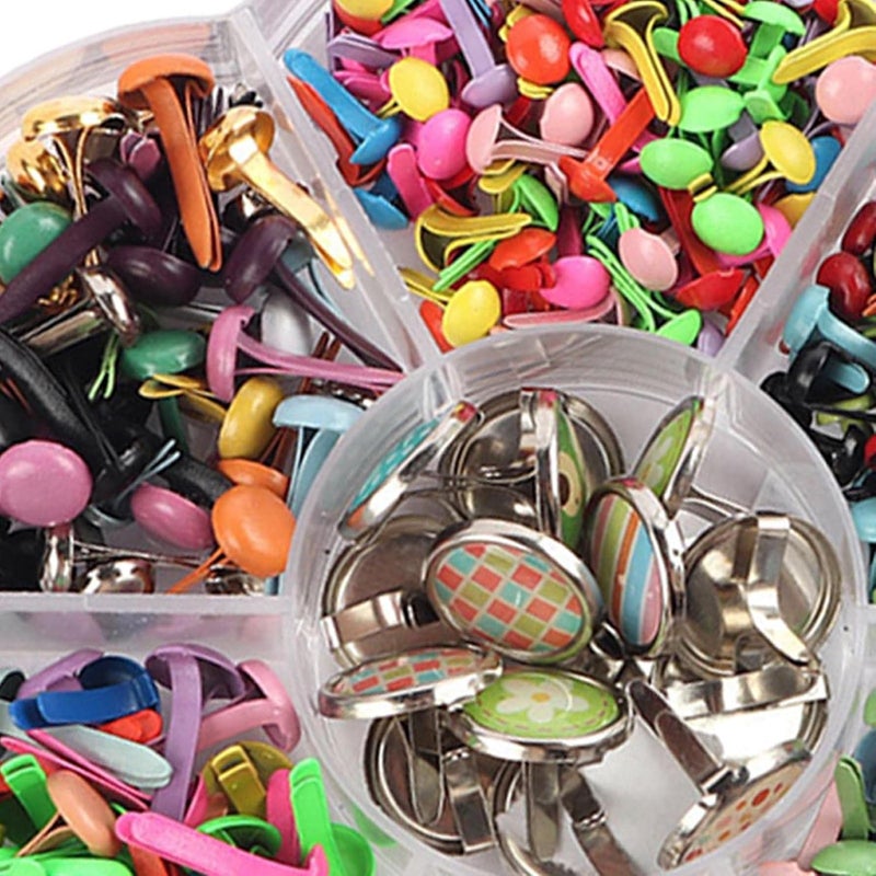 كلاراكو دبابيس صغيرة لتزيين سجلات القصاصات، دبابيس معدنية ملونة متنوعة لتثبيت الورق، دبابيس مشقوقة لمشاريع الحرف اليدوية الورقية، ختم وتزيين سجلات القصاصات، 240 قطعة - Image 5