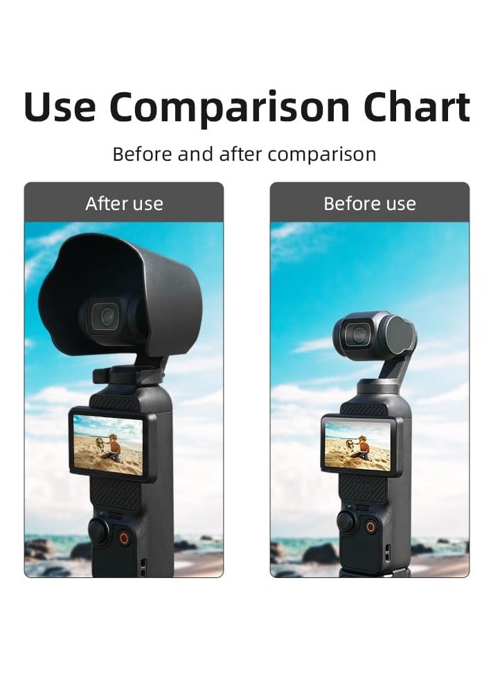 SYOSI - Lens Hood Sunshade Cover for DJI OSMO Pocket 3 Anti-Glare Protective Cover Hard Plastic Lens Hood for DJI Osmo Pocket 3 Gimbal Guard Lens Shield Cap Camera Accessories - Image 1