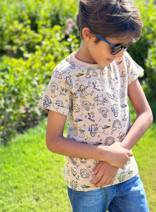 كاكتوس تي شيرت Icons - بيج أسود - Image 1