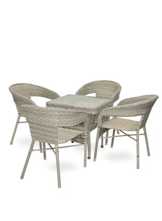 1+4 Rattan Set Table And Chairs Set 1 Modern Square Table And 4 Chairs For Outdoor And Indoor Area- Dining Room Kitchen And Coffeeshop - pzsku/Z70ECC424BB3F03DC28CDZ/45/_/1690292132/32e6b27e-1314-44c1-8704-087b02e0ee0c