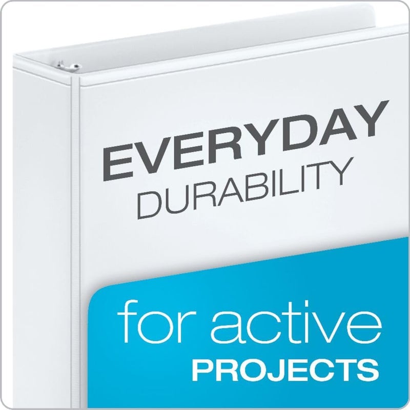 Cardinal Performer 3-Ring Binders, 3", Non-Locking Slant-D Rings, 725-Sheet Capacity, ClearVue Presentation, Non-Stick, PVC-Free, White, 4-Pack (27600) - Image 2