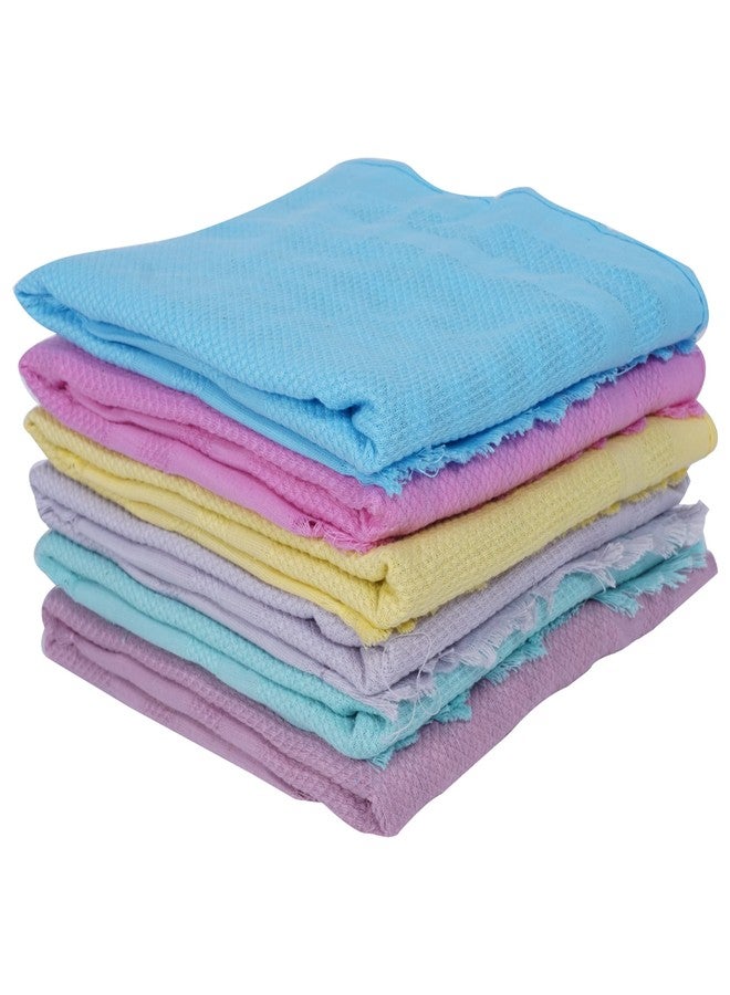 ZAHYA 100% Cotton Napkin Set of 6 | 21x14 inch Ultra-Light 27g | Soft, Absorbent & Quick Dry Towels for Dining, Face, Gym & Travel | Plain - Image 1