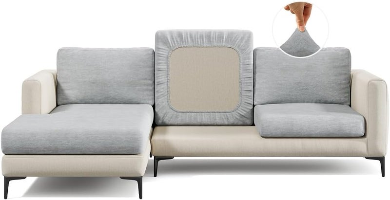 Nolan Interior Miracle Sofa Cover - Plush Chaise Cushion Cover with Ultra-Soft, Stretchy, Thick Chenille Fabric - Pet Proof, Stain Safe, Easy Fit, Easy Wash - Medium, Earl Grey - Image 1