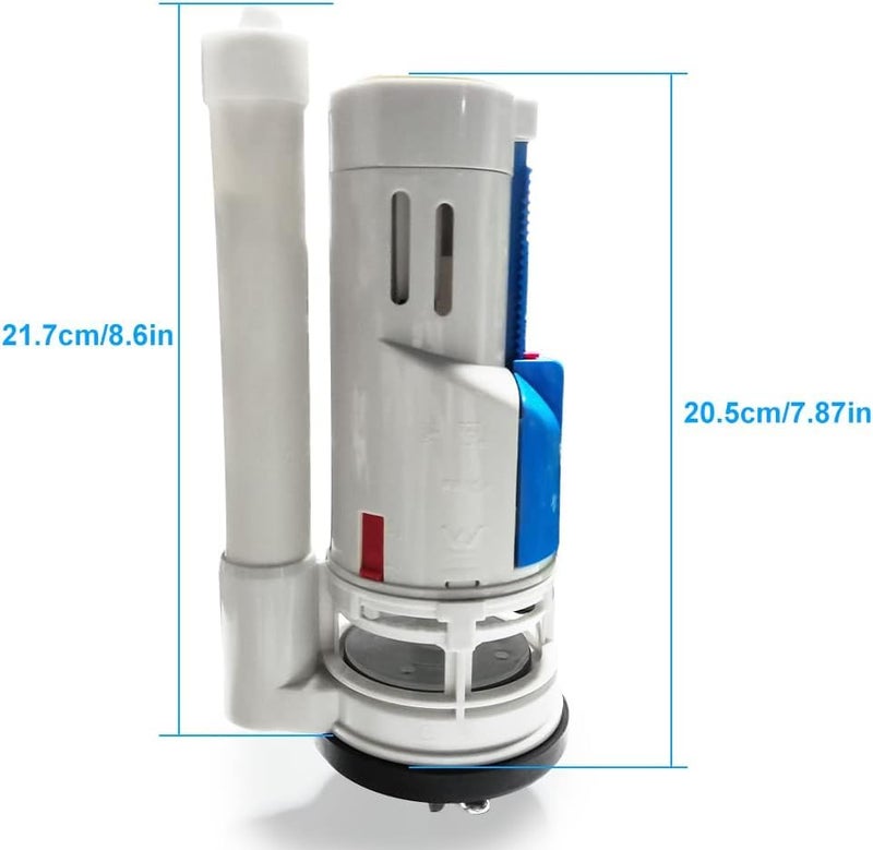 METWIN 8 Inch Universal Dual Flush Toilet Valve – Water-Saving Push Button Flush Mechanism for 2-Piece and One-Piece Toilets | Adjustable Height | Easy DIY Installation | Compatible with 38mm Hole - Image 2