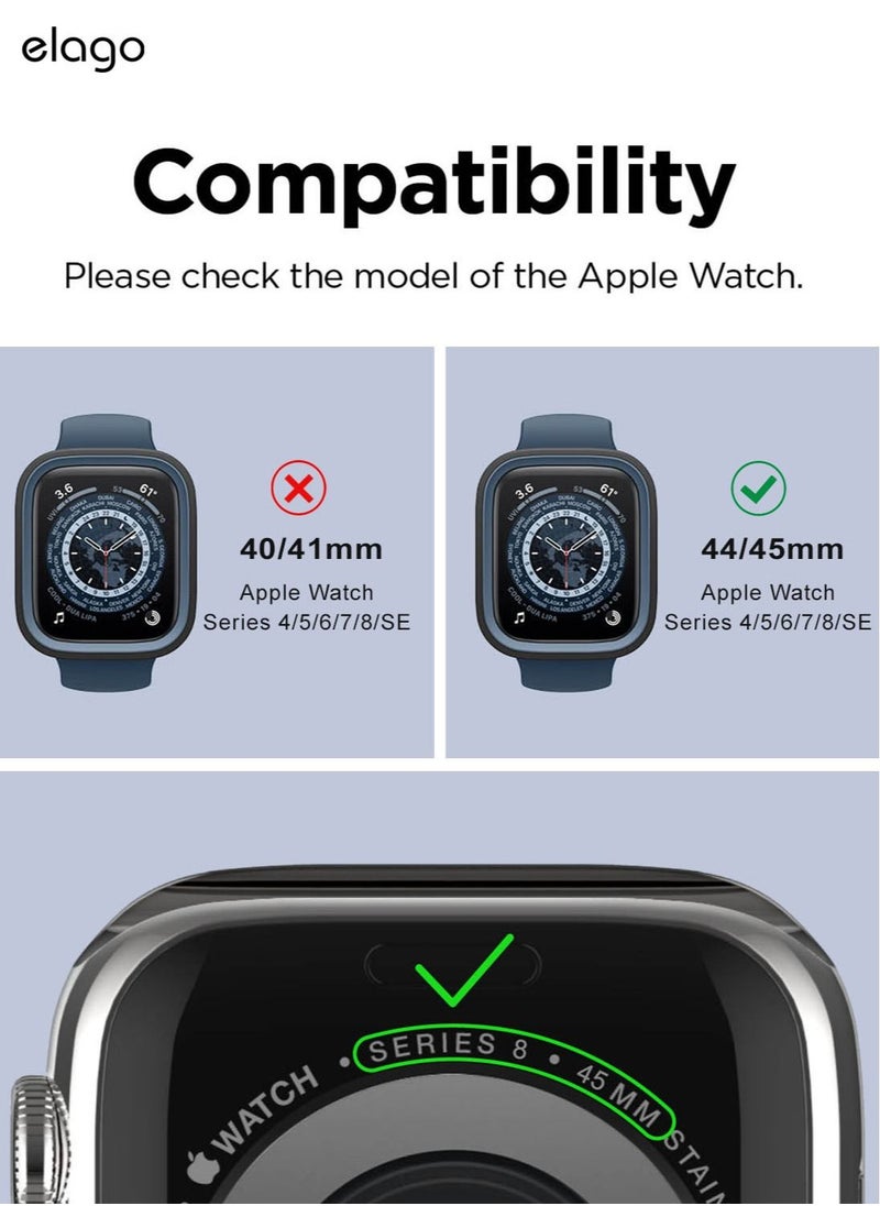Elago Duo for Apple Watch Series 8/7 (45mm), Series 6/SE/5/4 (44mm) Cover Case - Black Jean Indigo  - Image 2