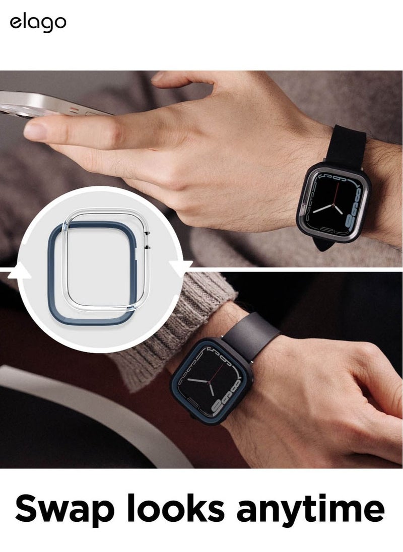 Elago Duo for Apple Watch Series 8/7 (45mm), Series 6/SE/5/4 (44mm) Cover Case - Black Jean Indigo  - Image 4