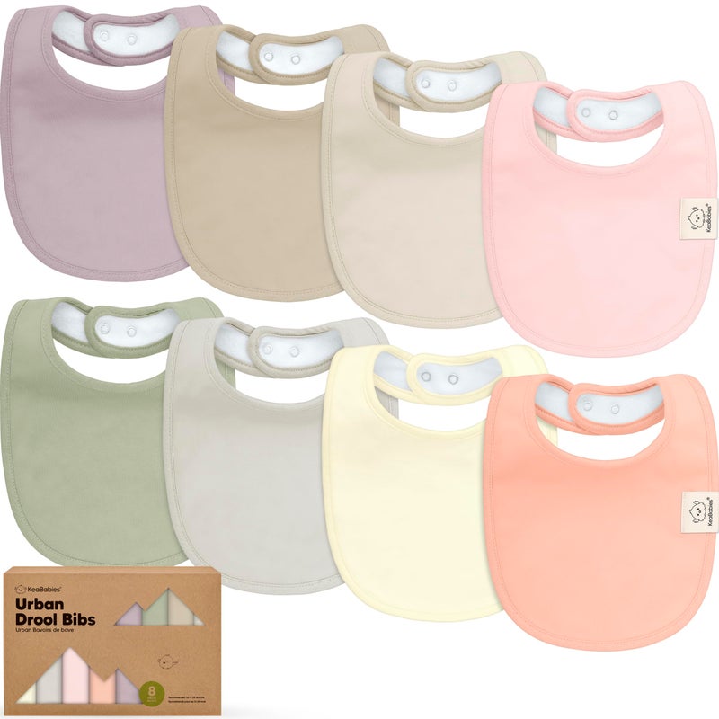 KeaBabies 8-Pack Organic Baby Bibs for Boys, Girls - Soft Cotton Drooling and Teething Bibs for Baby Girl & Boy, Extra Absorbent, Easy To Clean & Put On for Toddler, Newborn, Infant 0-24 Months (Embrace) - Image 1