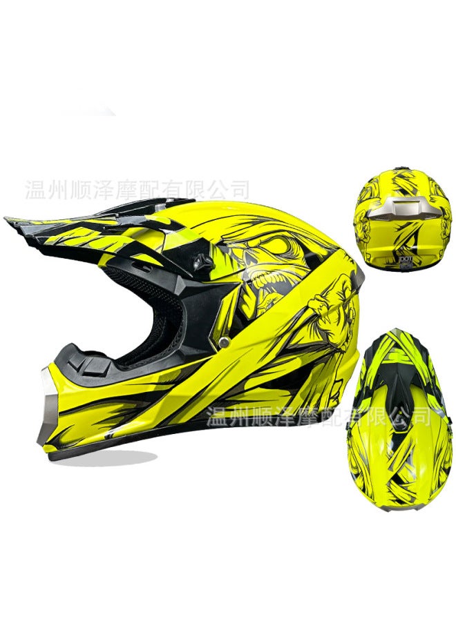 Yellow Cow Specializes In American Dot Certified Four-season Off-road Motorcycle Helmet Downhill Mountain Bike Full-face Helmet Youth Beach
