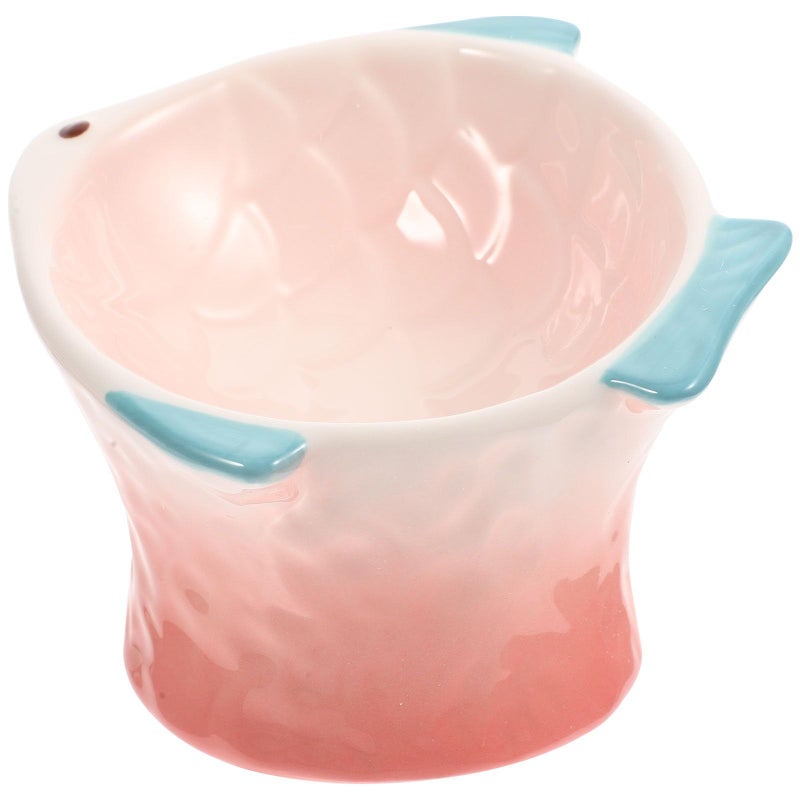 Pretzoom Shallow Fish Shaped Elevated Cat Feeder Dish Creative Treat Plate Decorative Food Dish For Kittens And Small Pets - Image 2