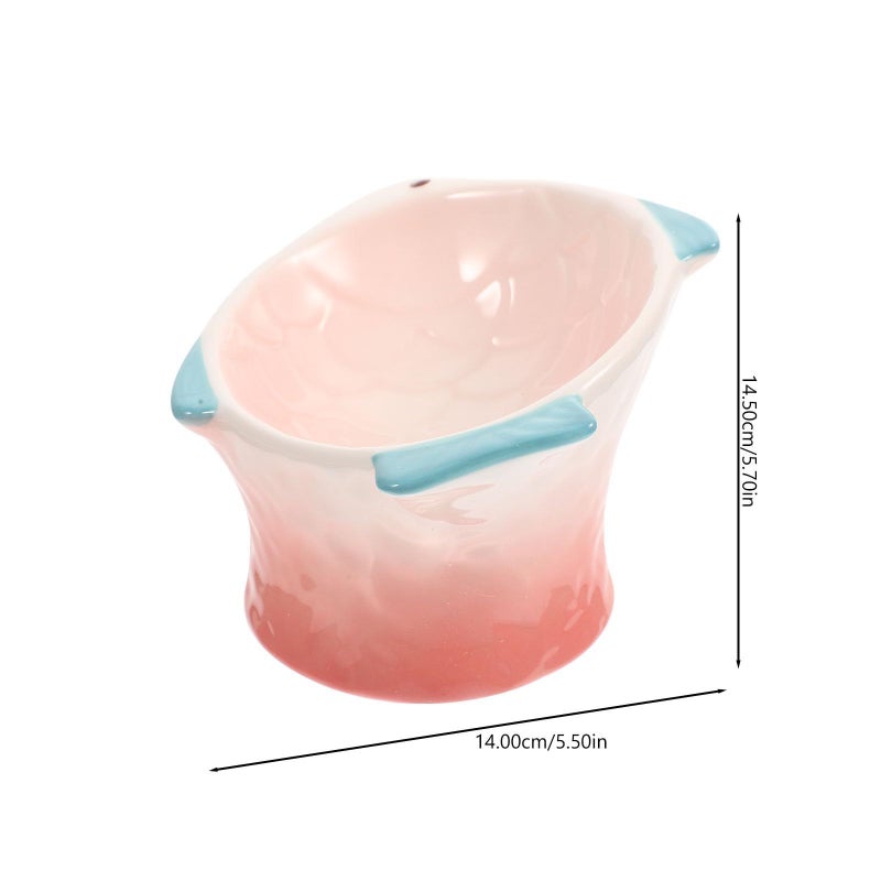 Pretzoom Shallow Fish Shaped Elevated Cat Feeder Dish Creative Treat Plate Decorative Food Dish For Kittens And Small Pets - Image 3