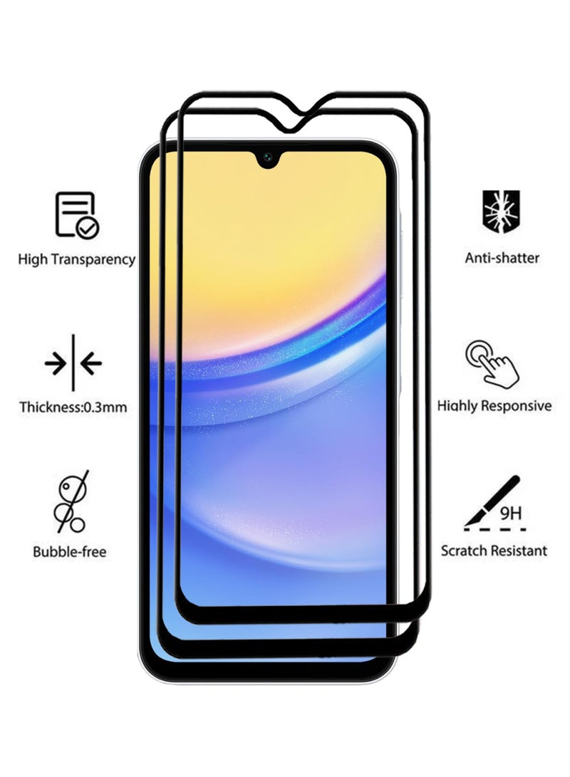 2 Pack Samsung Galaxy A17 Screen Protector | Tempered Glass Compatible with Samsung Galaxy A17 5G| Screen Protector Full HD Quality Tempered Glass Anti-Scratch Edge to Edge Coverage with Easy Installation Kit - Black - Image 2