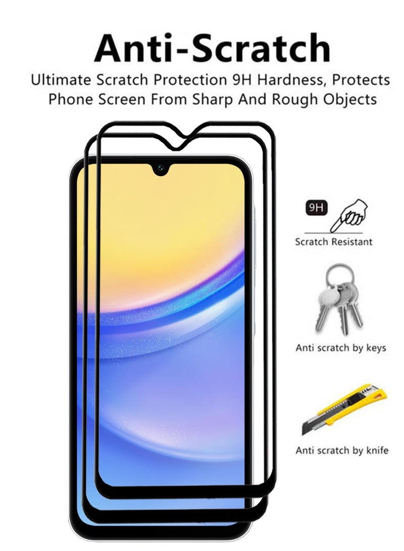 2 Pack Samsung Galaxy A17 Screen Protector | Tempered Glass Compatible with Samsung Galaxy A17 5G| Screen Protector Full HD Quality Tempered Glass Anti-Scratch Edge to Edge Coverage with Easy Installation Kit - Black - Image 3