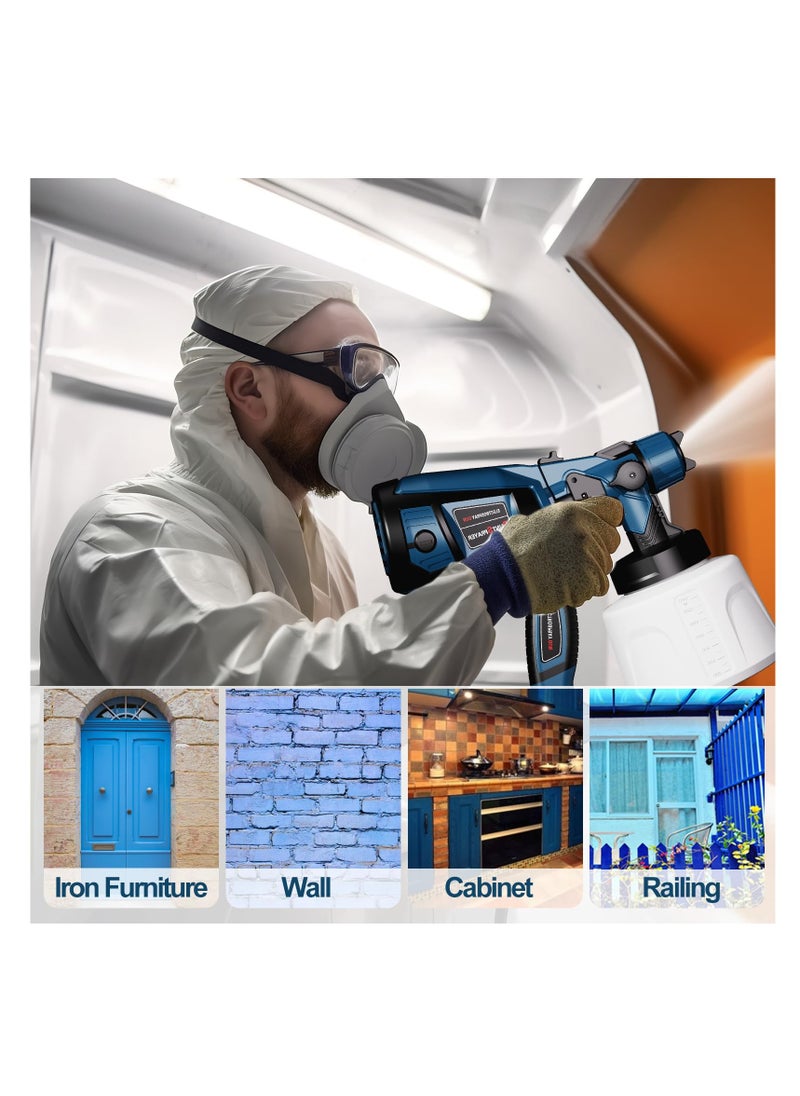 ZLH HITY Paint Sprayer, 800W HVLP Paint Spray Gun,1400ml Electric Paint Gun with 4 Nozzles and 3 Patterns,For Furniture, Cabinets, Fence, Walls, Door, Garden Chairs  - Image 4
