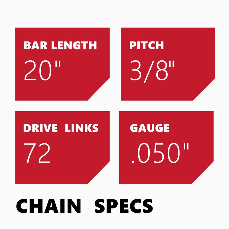 KAKEI Skiptooth 20 Inch Chainsaw Chain 3/8" Pitch .050" Gauge 72 Drive Links Fits Stihl MS311 MS391, Husqvarna 455 (Rancher), 460 (Rancher), Poulan Pro and More- 72EXJ072G (3 Chains) - Full Chisel - Image 3