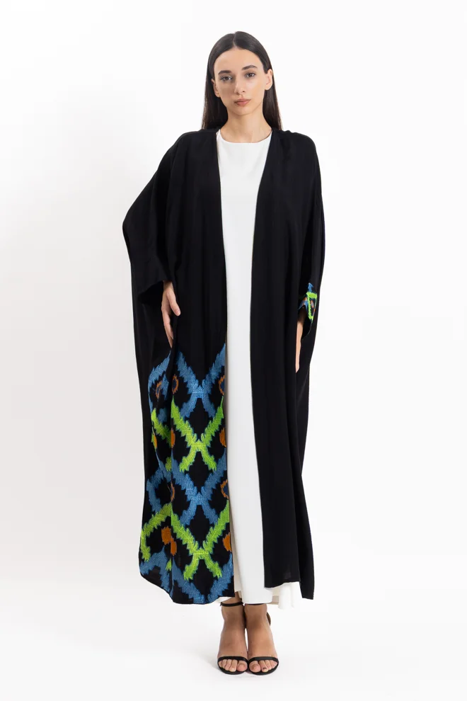 شايبس EMBROIDERED ABAYA WITH MAXI DRESS