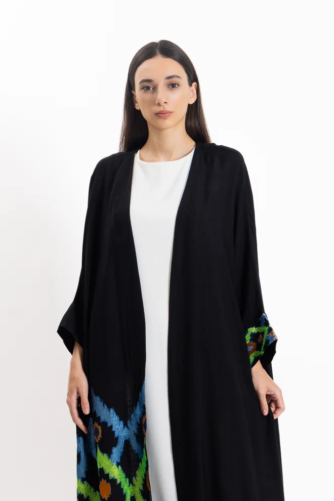 شايبس EMBROIDERED ABAYA WITH MAXI DRESS