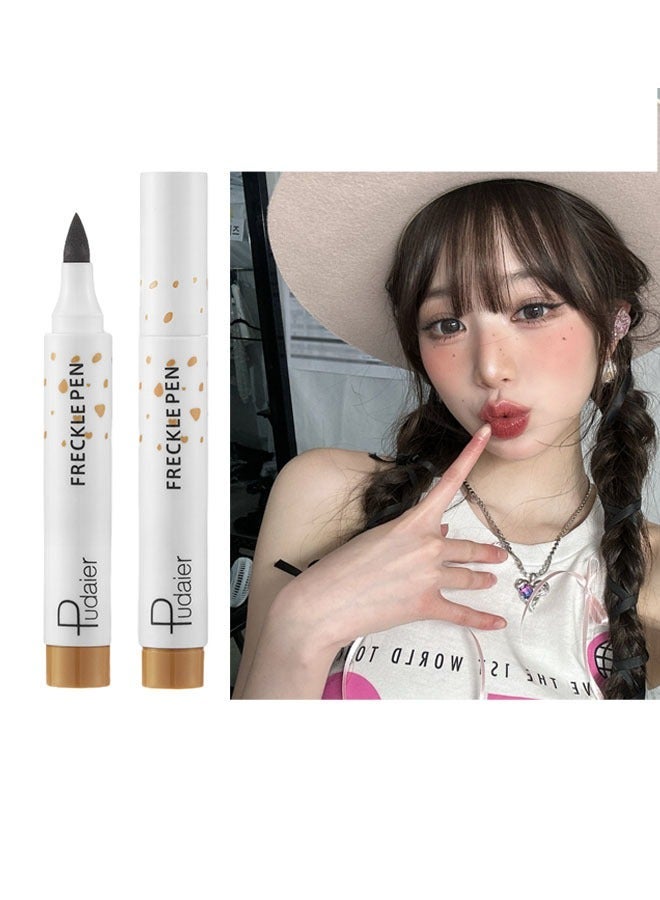 pudaier Fake Freckle Pen, Faux Freckles Temporary Tattoo Freckles Phreckles Marker Pencil Makeup, Fake Freckle Pen Makeup Set Long Lasting Waterproof - Image 2