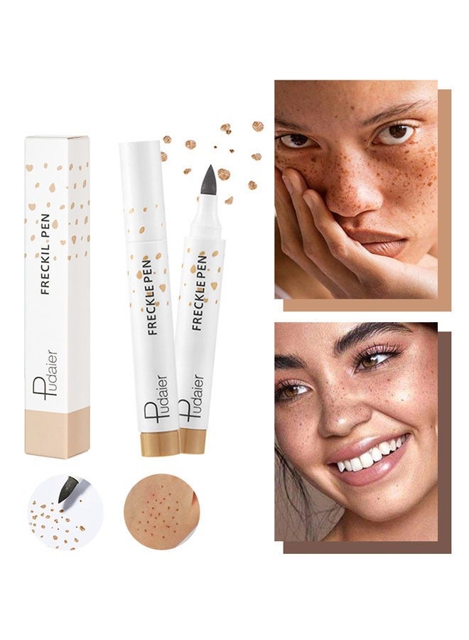 pudaier Fake Freckle Pen, Faux Freckles Temporary Tattoo Freckles Phreckles Marker Pencil Makeup, Fake Freckle Pen Makeup Set Long Lasting Waterproof - Image 1