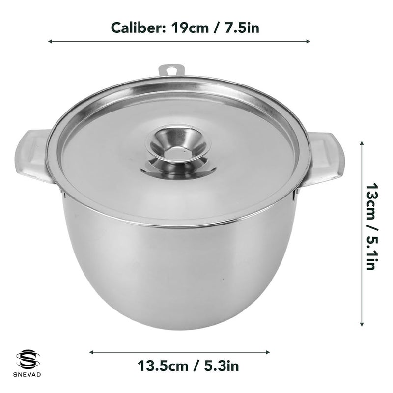 Snevad 28L Stainless Steel Oil Filter Pot Strainer Bowl with Lid for Kitchen Storage Frying Oil Storage Cooking Can Oil Container Grease Bacon Grease Saver Deep Fryer Pot for Kitchen Storing Frying - Image 4
