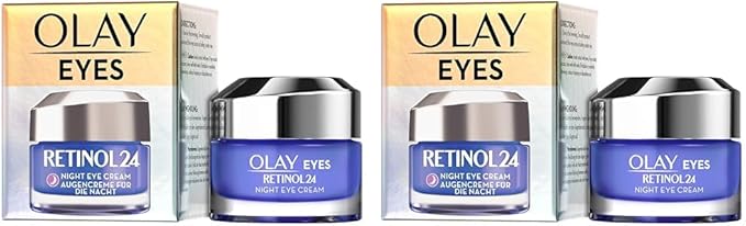 Olay Retinol 24 Night Eye Cream Skincare for Dark Circles with Retinyl Propionate Anti Ageing Renewal Skin Care with 3 Actions Smooths Renews and Hydrates 15ml - Image 1