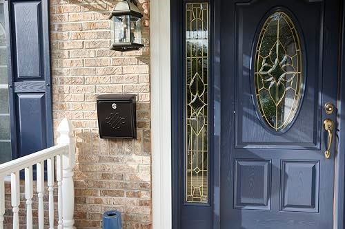Architectural Mailboxes Bordeaux™ Locking, Wall-Mounted Mailbox for Outside, Decorative Metal Galvanized Steel Medium Mail Box with Lock and Key Drop Box, Rubbed Bronze - Image 5