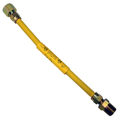LASCO 101201 Flexible Coated Gas Appliance Supply Line 12Inch 38Inch OD Connector with 12Inch MIP X 12Inch FIP Fittings Yellow - Image 1