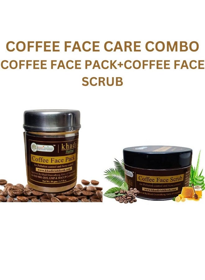 Khadi Rishikesh Herbal Coffee Face Care Combo Coffee Face Pack + Coffee Face Scrub Tan Removal | For Women & Men | Removes Blackheads,Acne Control,Anti Aging,Skin Glowing Brighteing-100gm-Women & Men-WITH MAKEUP BLENDER FREE - Image 2