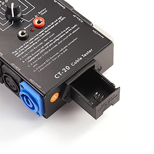 MFL. 15-Plug Audio Cable Tester Line Finder Black 15-in-1 Cables Checker 10-Way Switch Wire Tracker with LED Indicators, Rectangular - Image 3