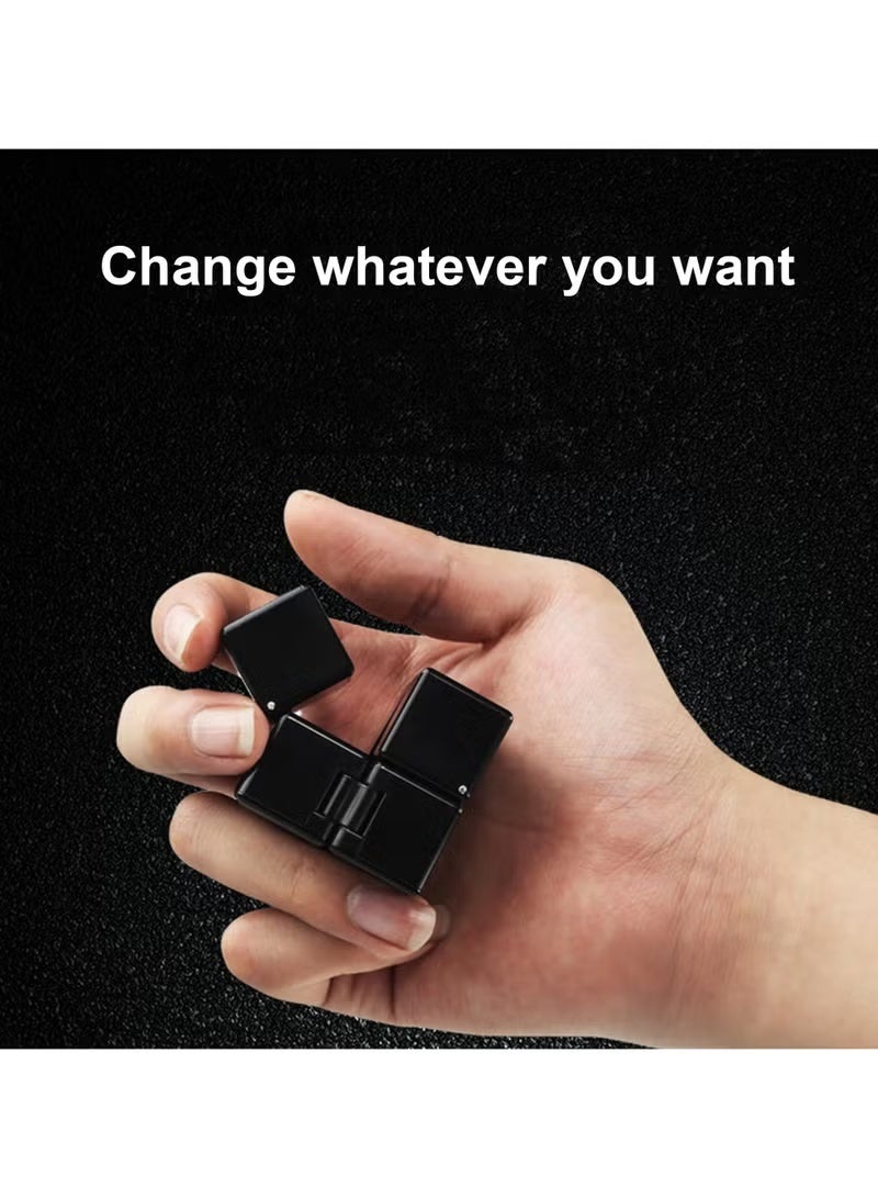 sengso 2 Pack Infinity Cube Fidget Toy, Portable Desk Toy for Teens and Adults, Cool Mini Gadget for Fun and Relaxation, Unique Idea That Is Light on the Fingers and Hands (Black and Glow-in-the-Dark Green) - Image 5