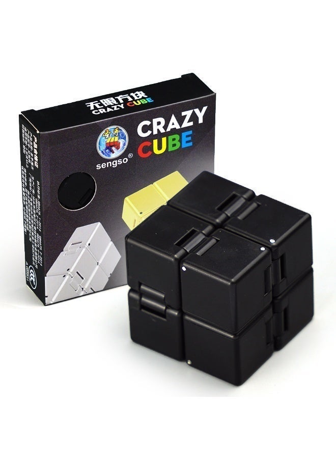 sengso 2 Pack Infinity Cube Fidget Toy, Portable Desk Toy for Teens and Adults, Cool Mini Gadget for Fun and Relaxation, Unique Idea That Is Light on the Fingers and Hands (Black and Glow-in-the-Dark Green) - Image 3