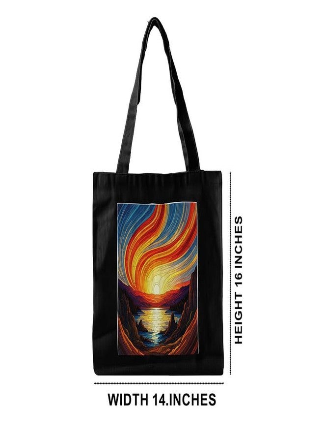 PrintingZone Canvas Tote Bags for Women with Zip, College Bag for Girls, Cotton Tote Bag for Shopping, Travel & beach bags for women(BTB-67)(BTB-67) - Image 5