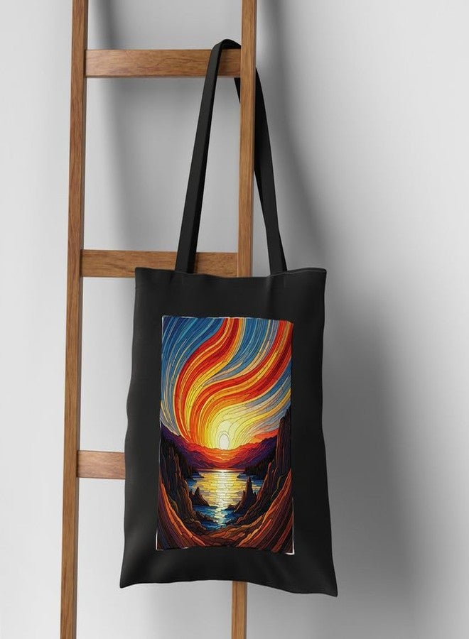 PrintingZone Canvas Tote Bags for Women with Zip, College Bag for Girls, Cotton Tote Bag for Shopping, Travel & beach bags for women(BTB-67)(BTB-67) - Image 4