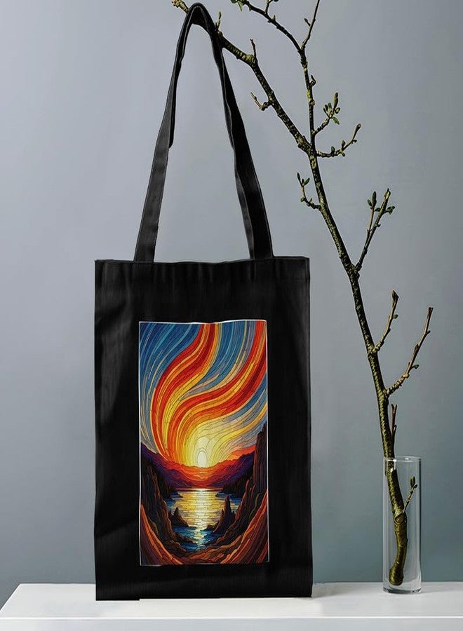 PrintingZone Canvas Tote Bags for Women with Zip, College Bag for Girls, Cotton Tote Bag for Shopping, Travel & beach bags for women(BTB-67)(BTB-67) - Image 2