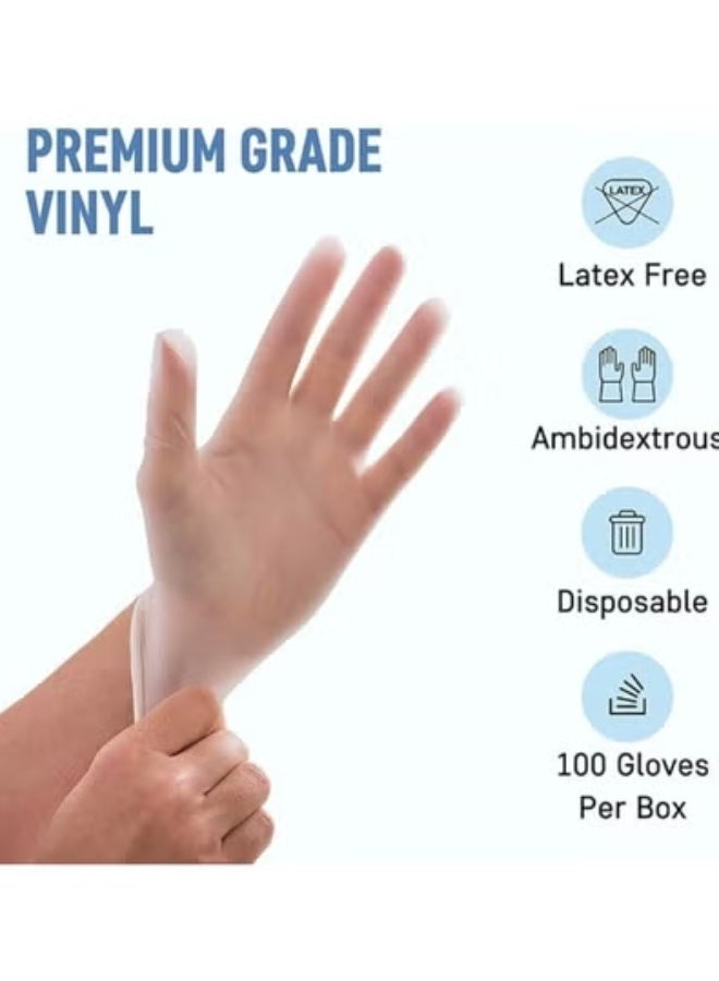 TouchFlex 100-Piece Vinyl Exam Gloves Medical Powder-Free, Medical Grade, Non-Sterile, Ambidextrous, Latex Free, Single Use, XL - Image 2