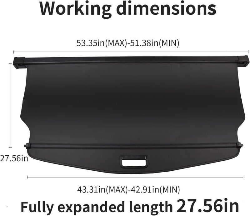 BOPARAUTO Cargo Cover for 2018-2024 Chevy Equinox & GMC Terrain - Black Trunk Shade - Image 2