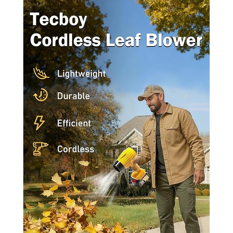 2025 Upgraded Leaf Blower Cordless, 990,000 RPM Portable Mini Turbo Jet Blowers with Battery and Charger Handheld Electric Powered Lightweight for Makita 18V Battery Lawn Car Yard Snow Patio Dust Tool - Image 2