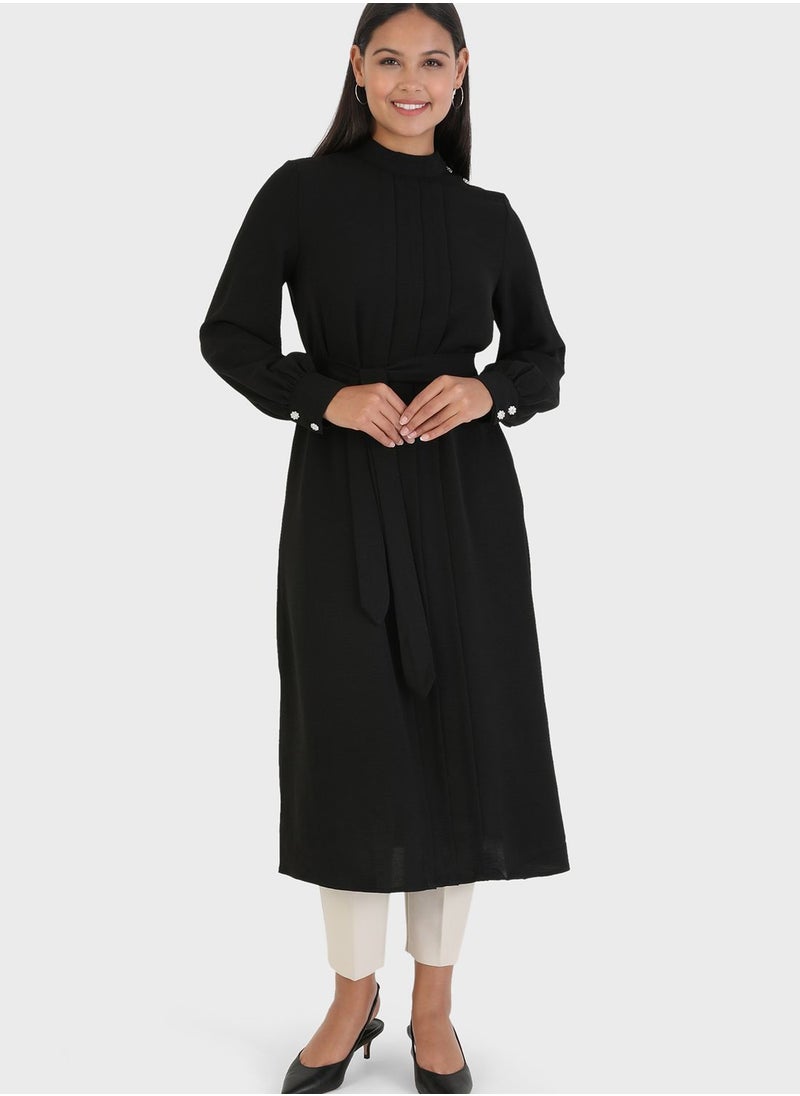 Refka by modanisa - Belt Detail Crew Neck Tunic - Image 1