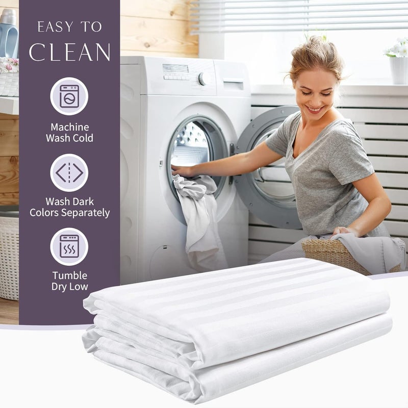 FAUNNA Zippered Pillow Protectors Cover Soft Comfortable Sateen 100% Long Staple Cotton Quiet and Breathable Bed Pillowcase Standard Size 4 Pack 20x26 - Image 4