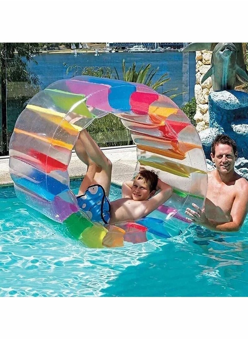 Y&D Kids Colorful Inflatable Water Wheel, 40 Inches Giant Roller Float, Swimming Pool Float  - Image 3