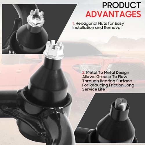 Autoptzxd 2-4" Lift Upper Control Arms for Toyota 4 Runner/FJ Cruiser/Land Cruiser Prado, Suspension Front Control Arm for Lexus GX 2005-2024/ LX 570 2007-2024 Adjustable Front Steel Tubular - Image 5