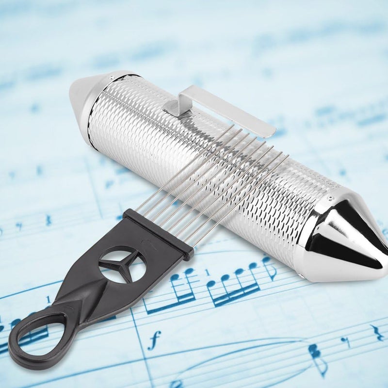 Softline Pro Guiro Instrument, 3.5x15" Professional Stainless Steel Guiro Percussion Instrument with Scraper (SP GUR 3.5X15) - Image 5