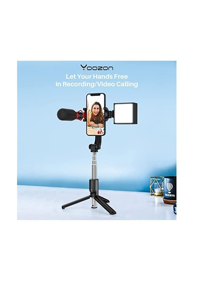 Phone Planet DigiPower Vlogging"Like Me" LED Video Light + Microphone + Mobile Phone Holder + Hand Grip/Mini Tripod Compatible with Smartphones for TikTok, Youtube, Live Streaming and Meetings - Image 1