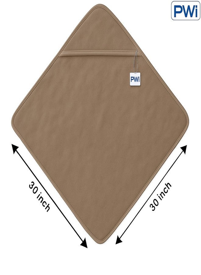 PWI Ultra Soft Baby Wrapper for 0-6 Months | Hooded Blanket | Lightweight & Breathable | Super Cozy Cloudy Fabric | 30x30 Inch (Brown-Pink) Pack of 2 - Image 5